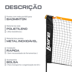 Postes com rede portátil para badminton e mini-tênis Loire