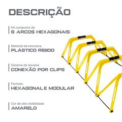 Arco plano Barreira Hexagonal - cnj 6 pcs