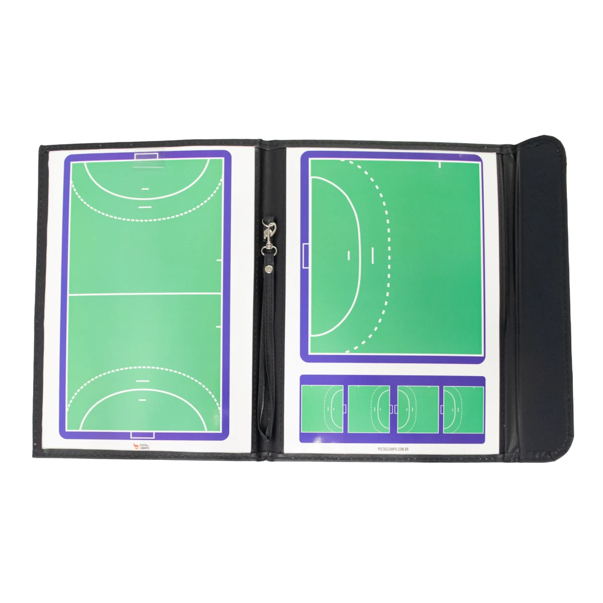 Prancheta tática magnética com caneta para treinamento de handebol Pista e Campo - Modelo pasta preta