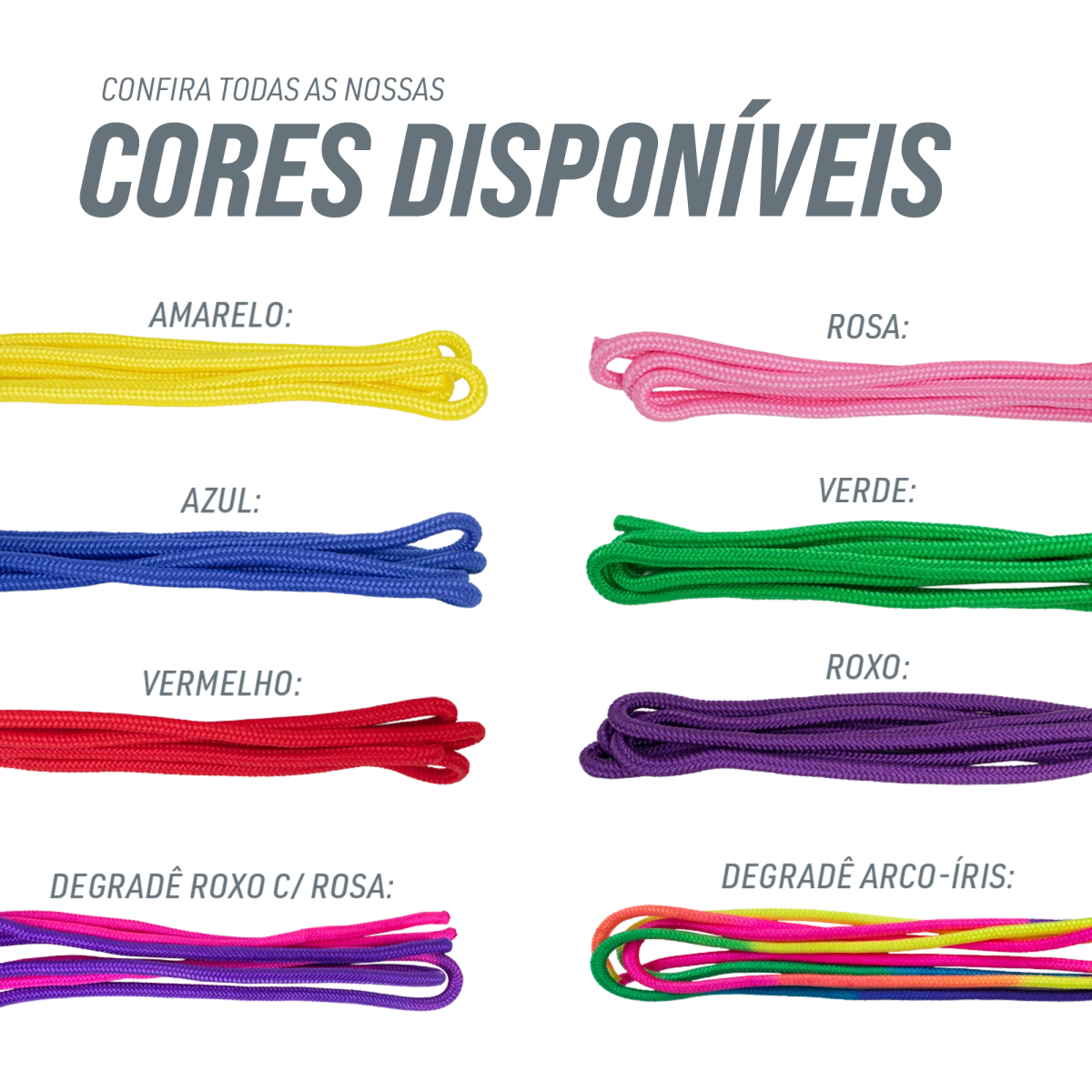 Corda Oficial Ginástica Rítmica 3m Gracios - Arco Íris