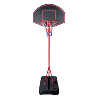 Tabela de basquete infantil móvel com poste, quadro plástico e aro Pista e Campo
