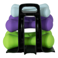 Conjunto 6 Halteres Neoprene 1, 2 e 3kg e Suporte Envolst