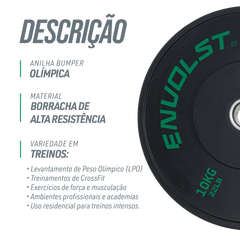 Anilha Olímpica Bumper para Crossfit e LPO 10Kg Envolst