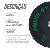 Anilha Olímpica Bumper para Crossfit e LPO 10Kg Envolst