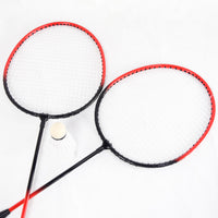 Kit de badminton com 04 raquetes de aço, 03 volantes, postes de aço e rede Pista e Campo par de raquete de badminton