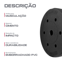 Anilha Emborrachada 10Kg Cement Furo 31mm Envolst