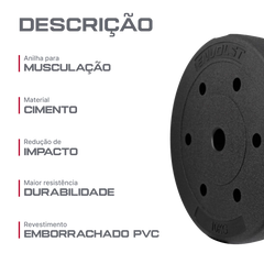 Anilha Emborrachada 10Kg Cement Furo 31mm Envolst