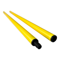 Bastão haste de PVC 1,50m desmontável em três partes amarelo Velden