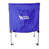 Carrinho para transporte e armazenagem de bolas dobrável retrátil com lona Pista e Campo Azul