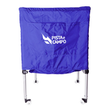 Carrinho para transporte e armazenagem de bolas dobrável retrátil com lona Pista e Campo Azul