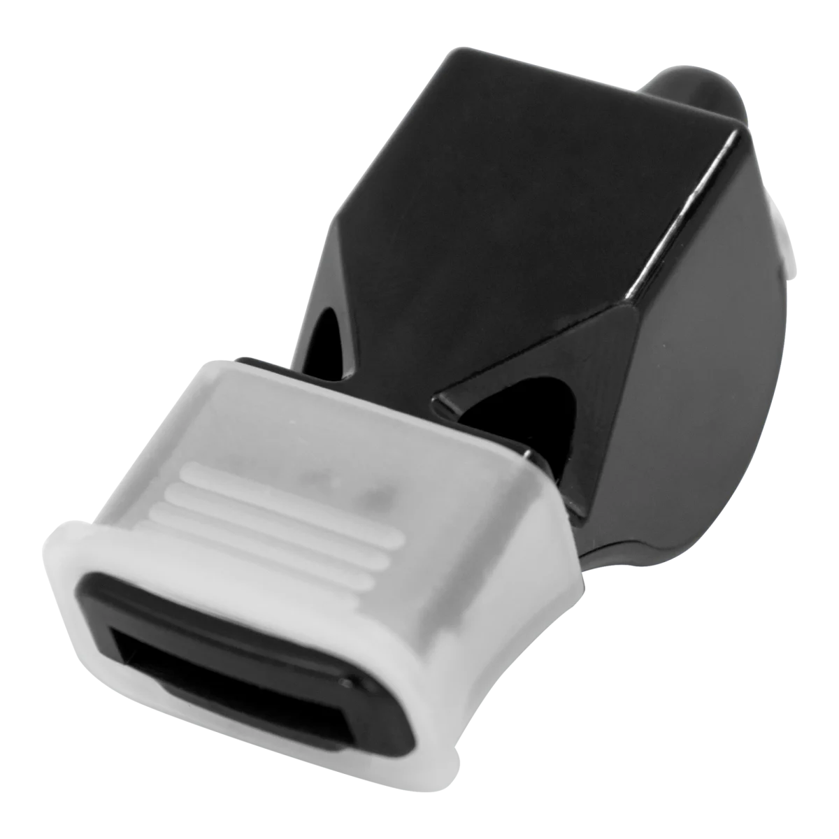 Apito de plástico tipo Fox com cordão Velden - Preto