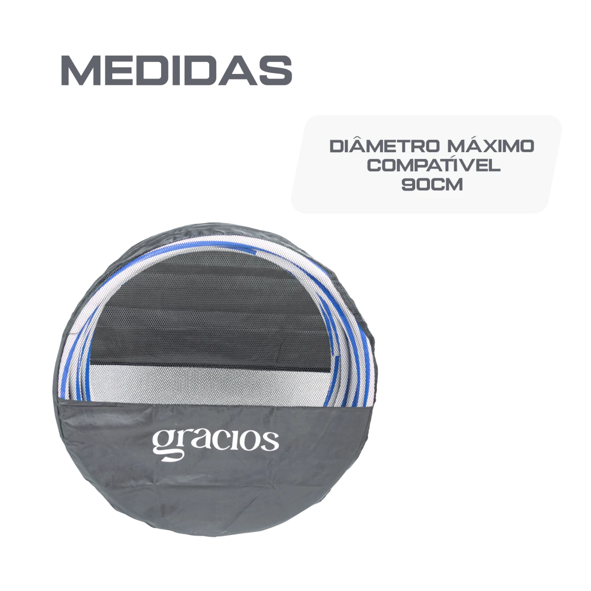 Bolsa para transporte de até 12 arcos bambolês de até 90cm Gracios