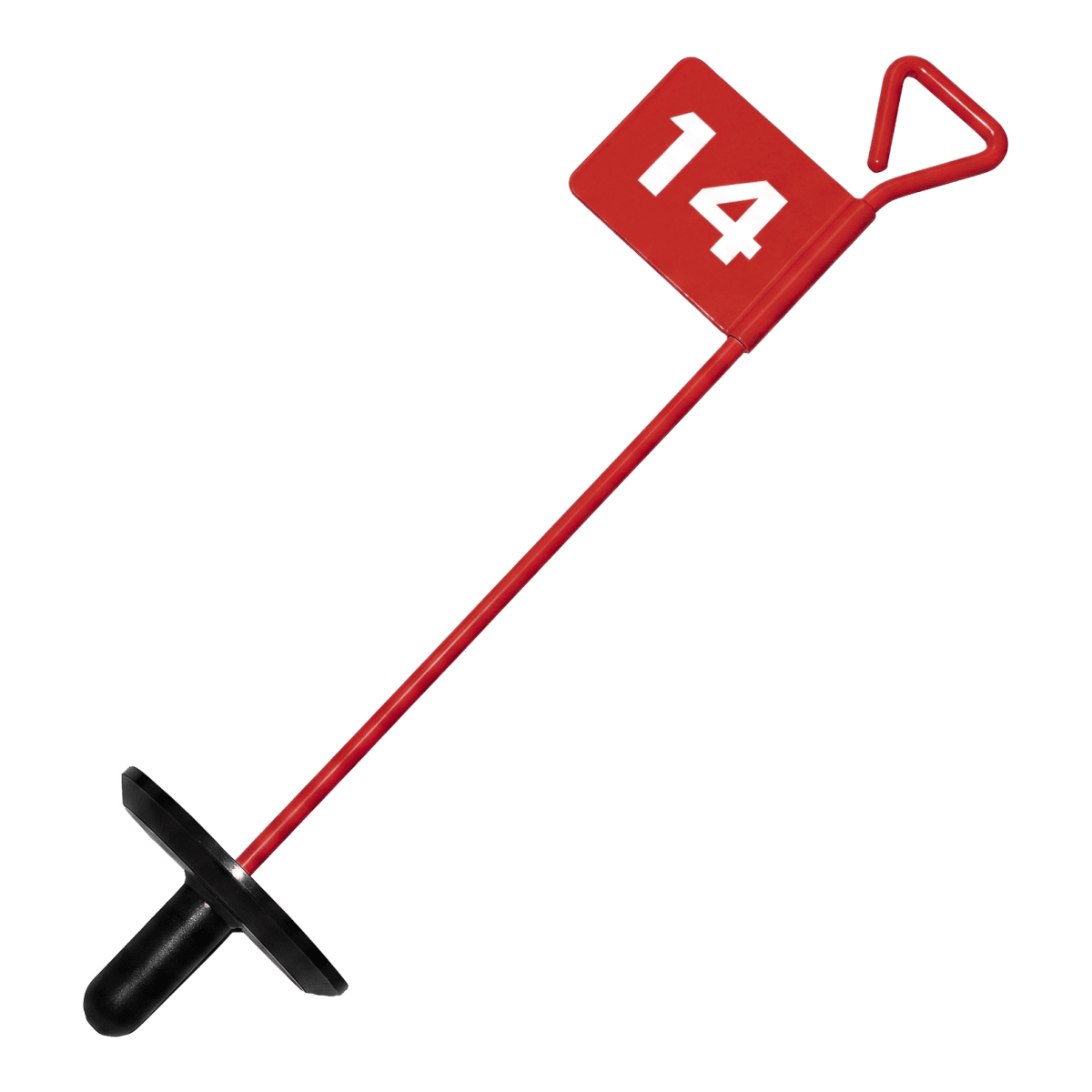 Bandeirolas numeradas de alumínio para minigolfe com prato para a bola (buraco) Pista e Campo - cnj com 9 und (1-9)