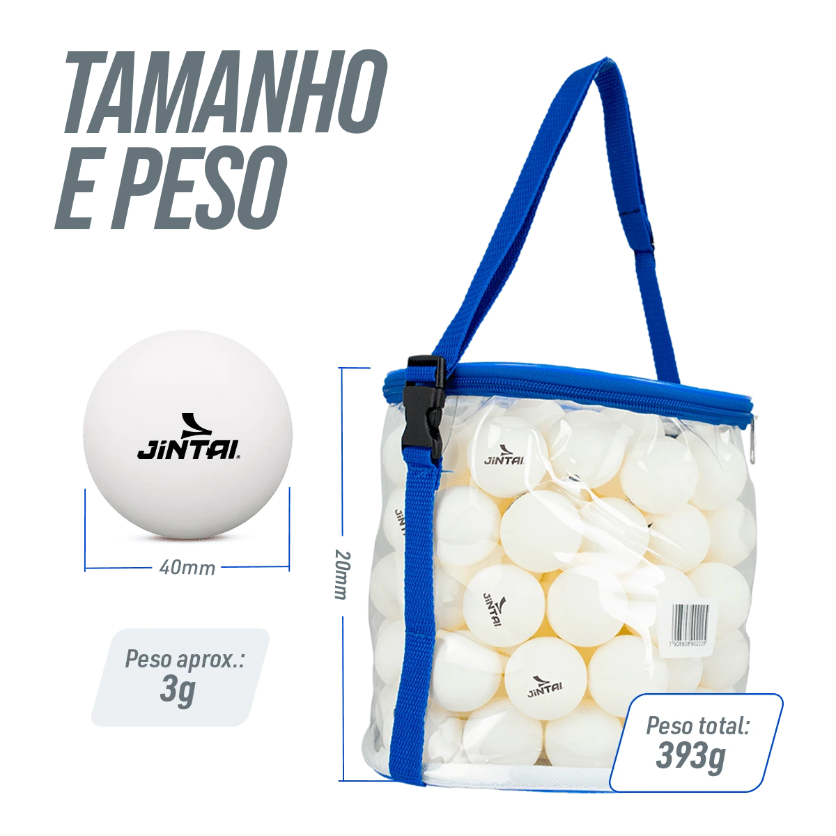Bolinha de tênis de mesa treinamento Pista e Campo - saco com 100 und - branca