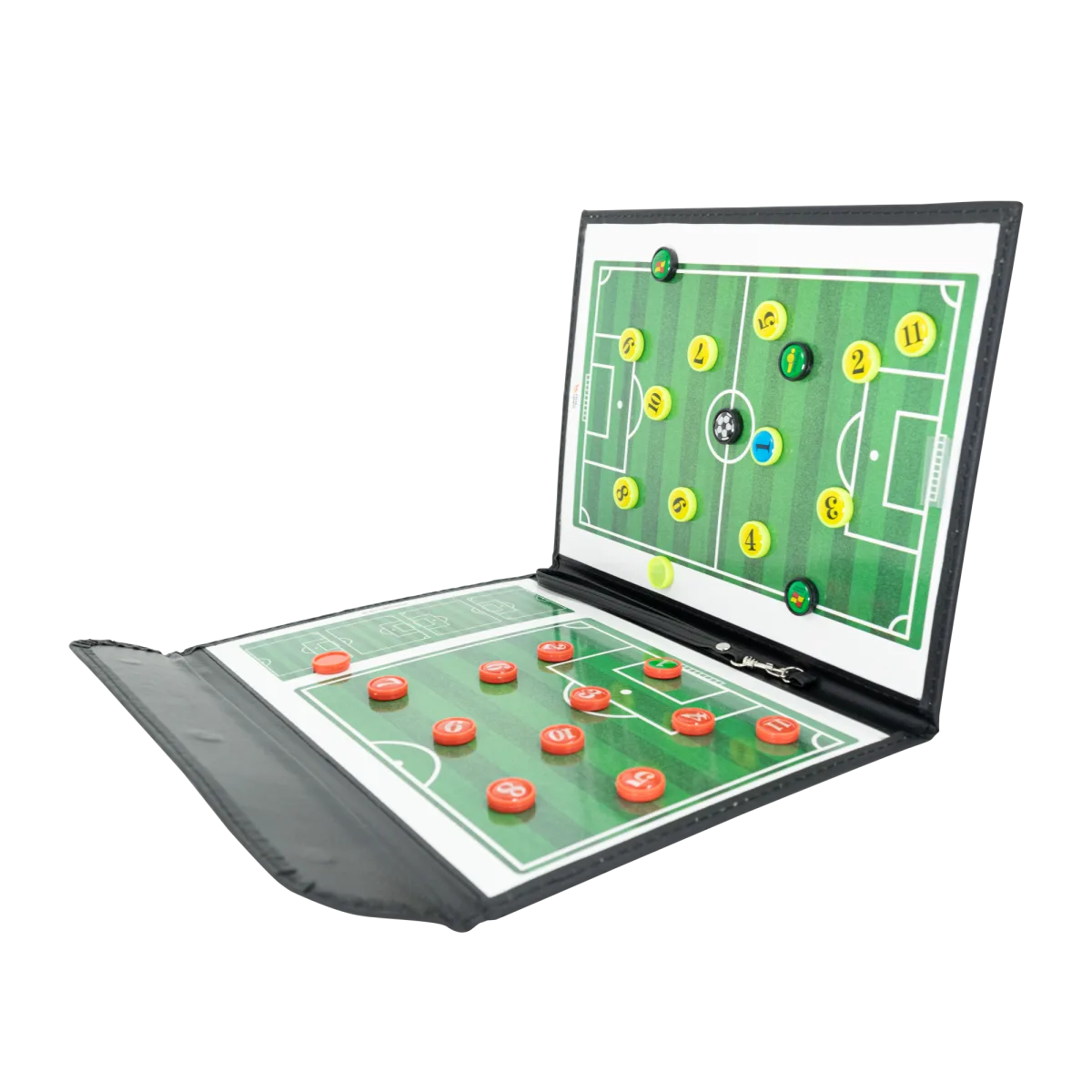 Prancheta tática magnética com caneta para treinamento de futebol Pista e Campo - Modelo pasta preta