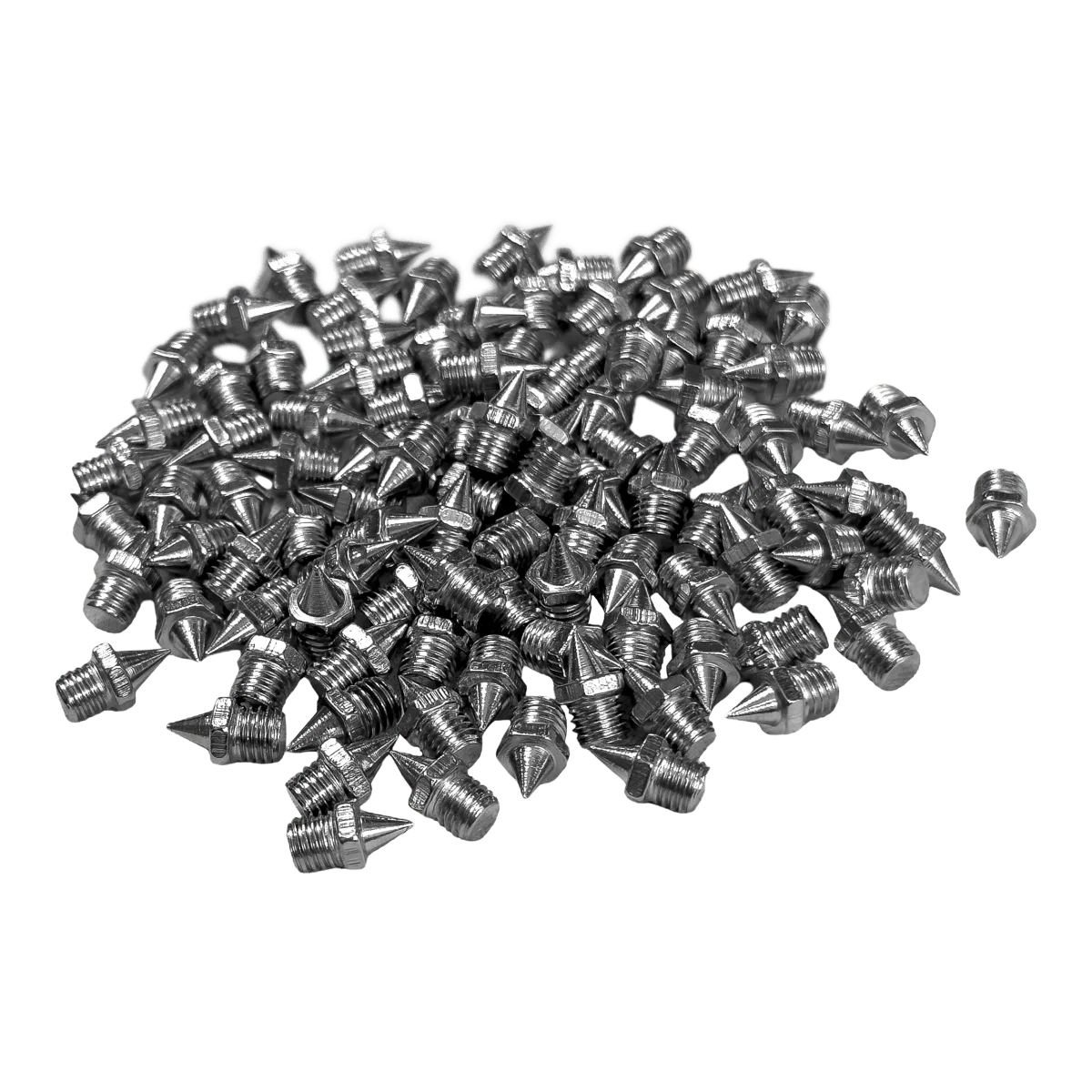 50 / 100 pregos para sapatilha de atletismo de aço 4,8mm Pirâmide base hexagonal Pista e campo