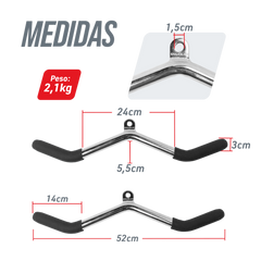 Puxador W Curvo Pulley e Crossover Cromado Maciço Envolst