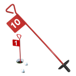 Bandeirolas numeradas de alumínio para minigolfe com prato para a bola (buraco) Pista e Campo - cnj com 9 und (1-9)