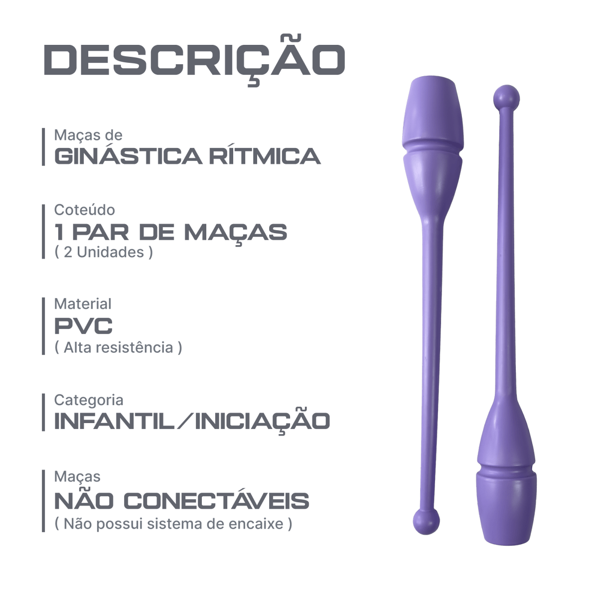 Maças de ginástica rítmica infantil 38~40cm Pista e Campo - Rosa