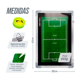 Quadro tático magnético de alumínio com acessórios 45x30 Pista e Campo - Futebol Society