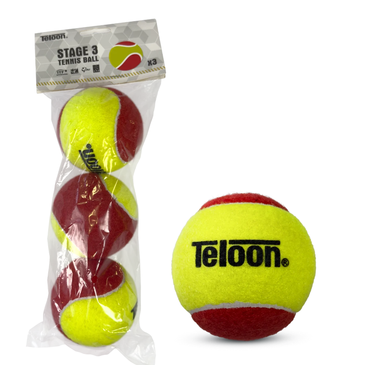 Bolas de Tênis Estágio 3 ITF com 3un Teloon