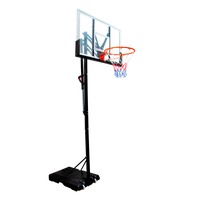 Tabela de basquete adulto móvel com poste, quadro de acrílico e aro modelo premium Velden