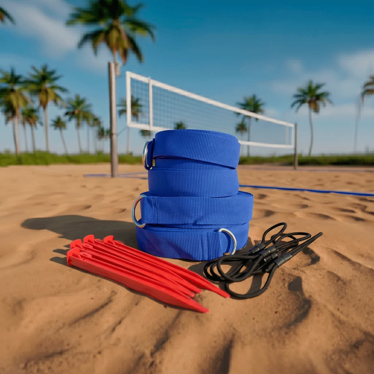 Fita faixa de demarcação para futevolei 18x9m 40mm Velden Cor:Azul