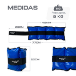 Tornozeleira caneleira em vinilona azul profissional 9kg Envolst - par
