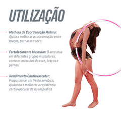 Arco de ginástica rítmica bambolê em espiral 90cm de diâmetro Gracios - Azul e Branco