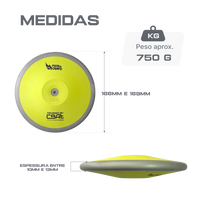 Disco de atletismo de aço e ABS 0,75kg Powered by CBAt