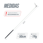  Estilete Ginástica Rítmica Fibra Vidro 50cm Branco Gracios - Empunhadura Preta