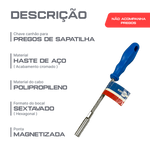 Chave canhão 6mm para pregos de sapatilha de atletismo com base hexagonal Rayco