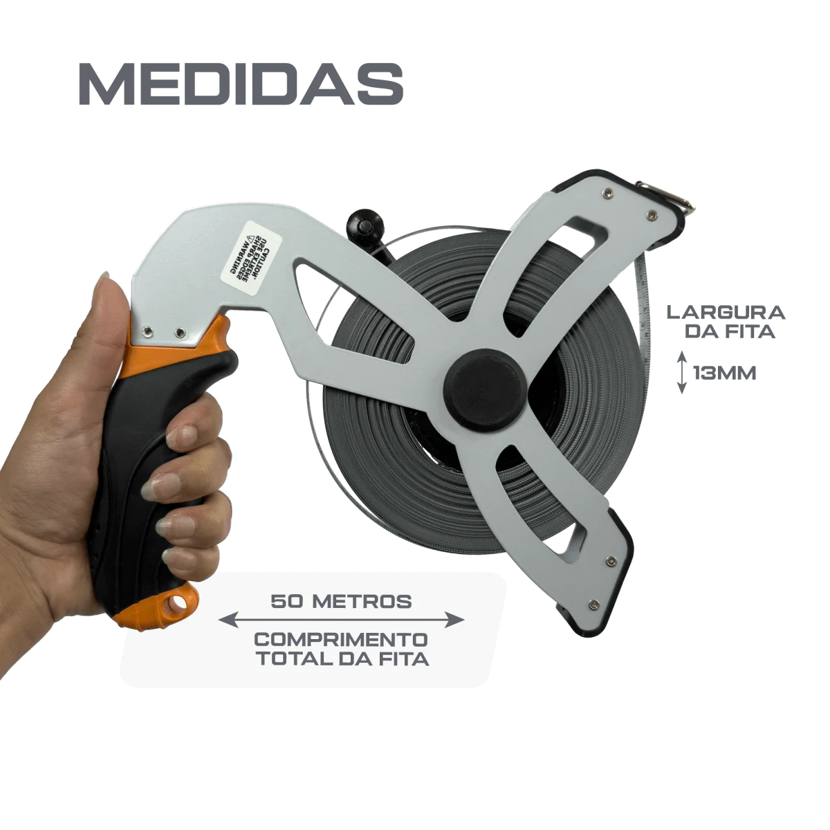 Trena de aço de 50m profissional Vinex