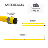 Bastão haste de PVC 1m desmontável em duas partes amarelo Velden