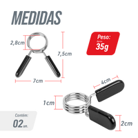 Par de Presilhas Grampo 28mm para Barra Musculação Envolst