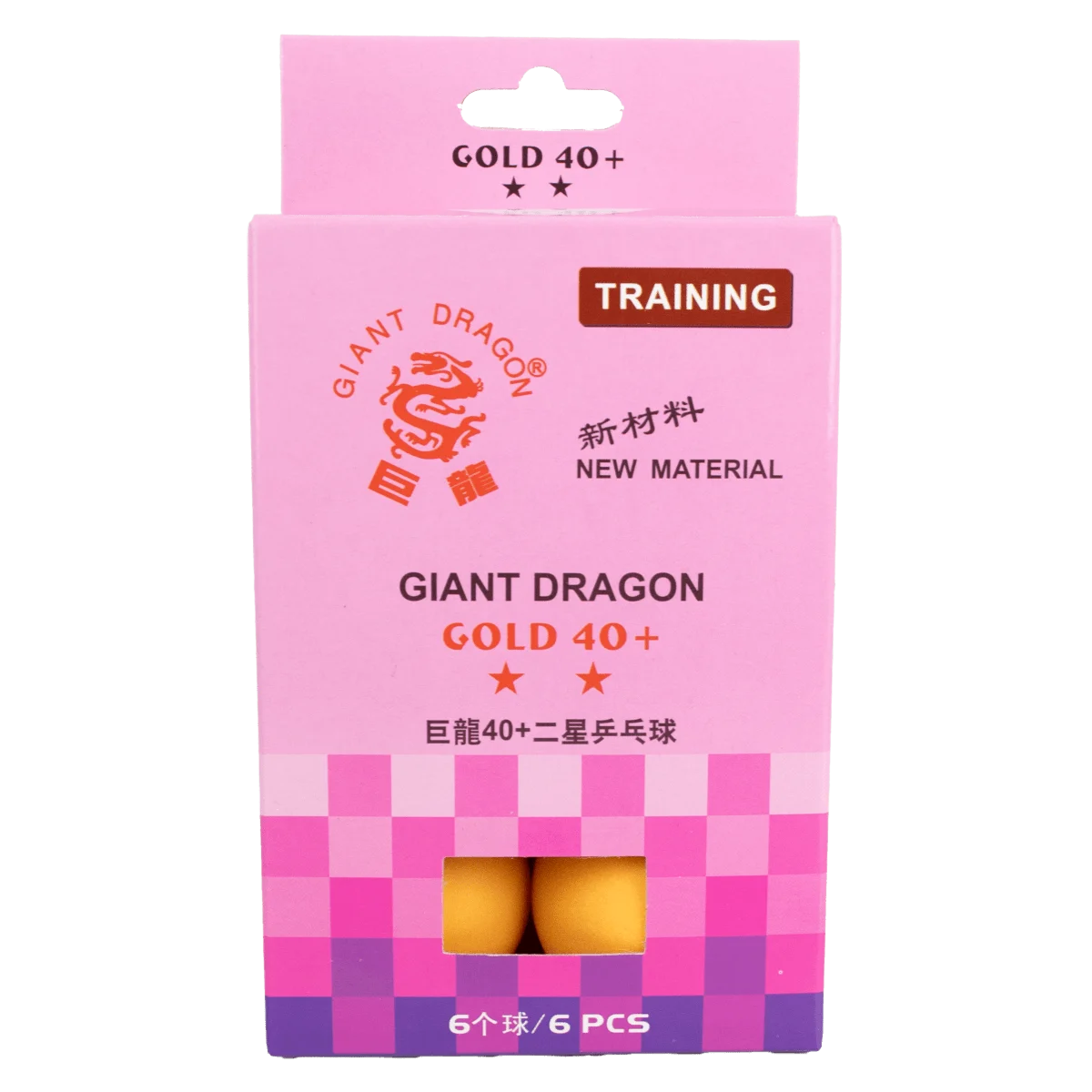 Bolinha de tênis de mesa 2 estrelas Gold Giant Dragon - cnj com 6 und - BRANCA