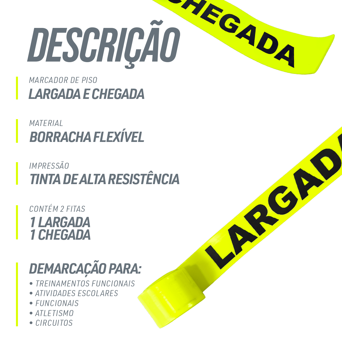Marcador de piso largada e chegada Pista e Campo