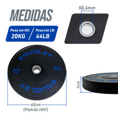 Anilha Olímpica Bumper para Crossfit e LPO 20Kg Envolst