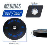 Anilha Olímpica Bumper para Crossfit e LPO 20Kg Envolst