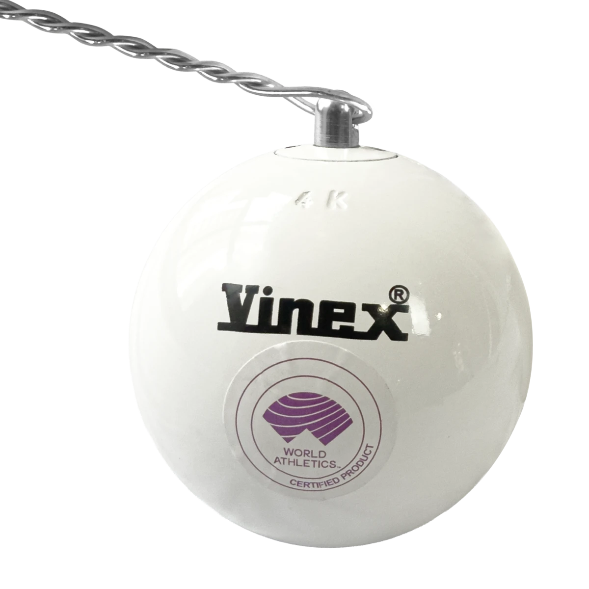 Martelo de aço 4kg 102mm IAAF Vinex - com cabo e empunhadura