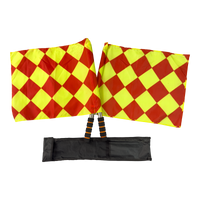 Bandeira xadrez de árbitro auxiliar de futebol com cabo metálico Velden - Par