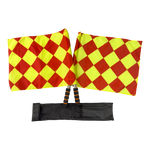 Bandeira xadrez de árbitro auxiliar de futebol com cabo metálico Velden - Par