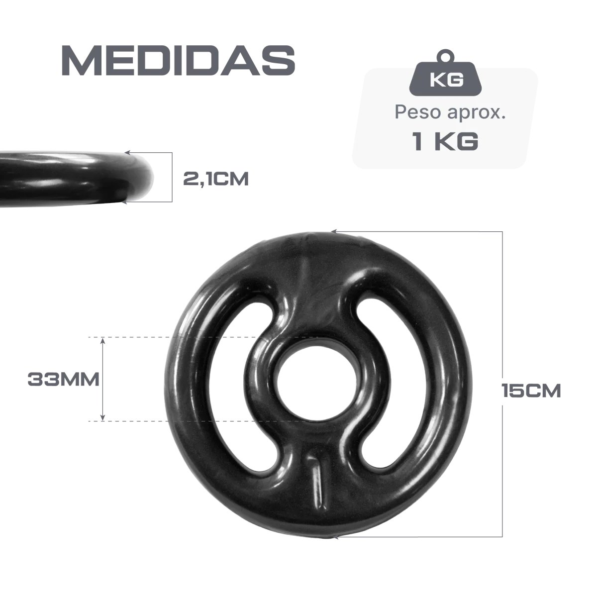 Anilha vazada emborrachada 1kg