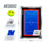 Quadro tático magnético de alumínio com acessórios 45x30 Pista e Campo - Futsal