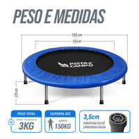 Mini Jump Cama Elástica Profissional dobrável 36 molas de aço com capa Pista e Campo