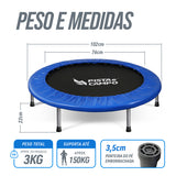 Mini Jump Cama Elástica Profissional dobrável 36 molas de aço com capa Pista e Campo