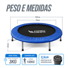 Mini Jump Cama Elástica Profissional dobrável 36 molas de aço com capa Pista e Campo