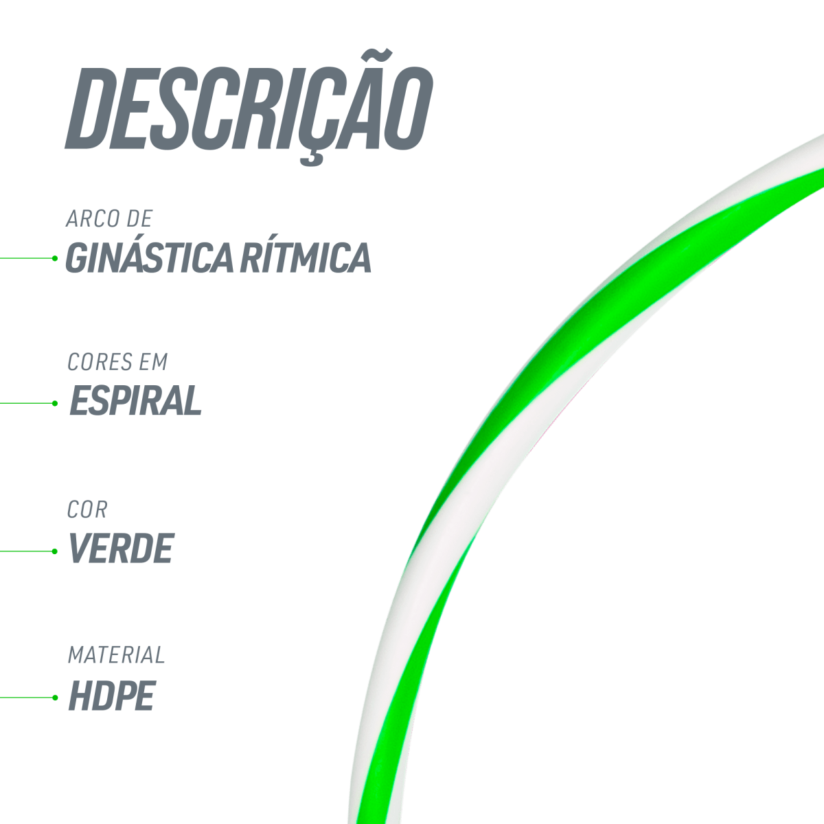 Arco de ginástica rítmica bambolê em espiral 75cm de diâmetro Gracios - Azul e Amarelo