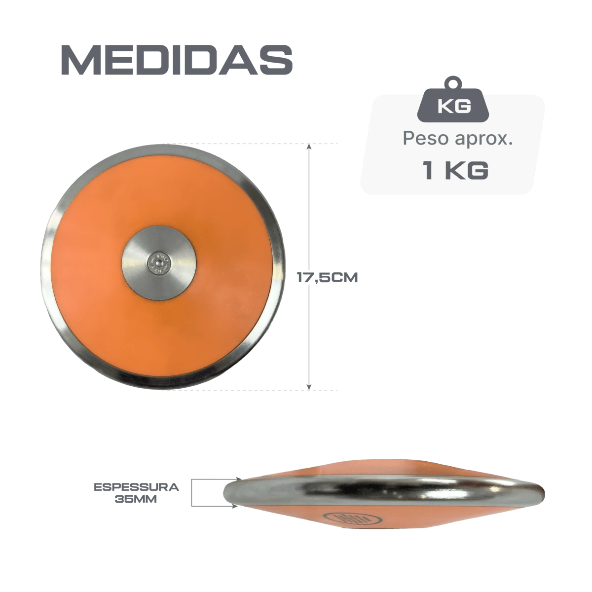 Disco de aço e ABS 1,00kg iniciante WA-IAAF Vinex