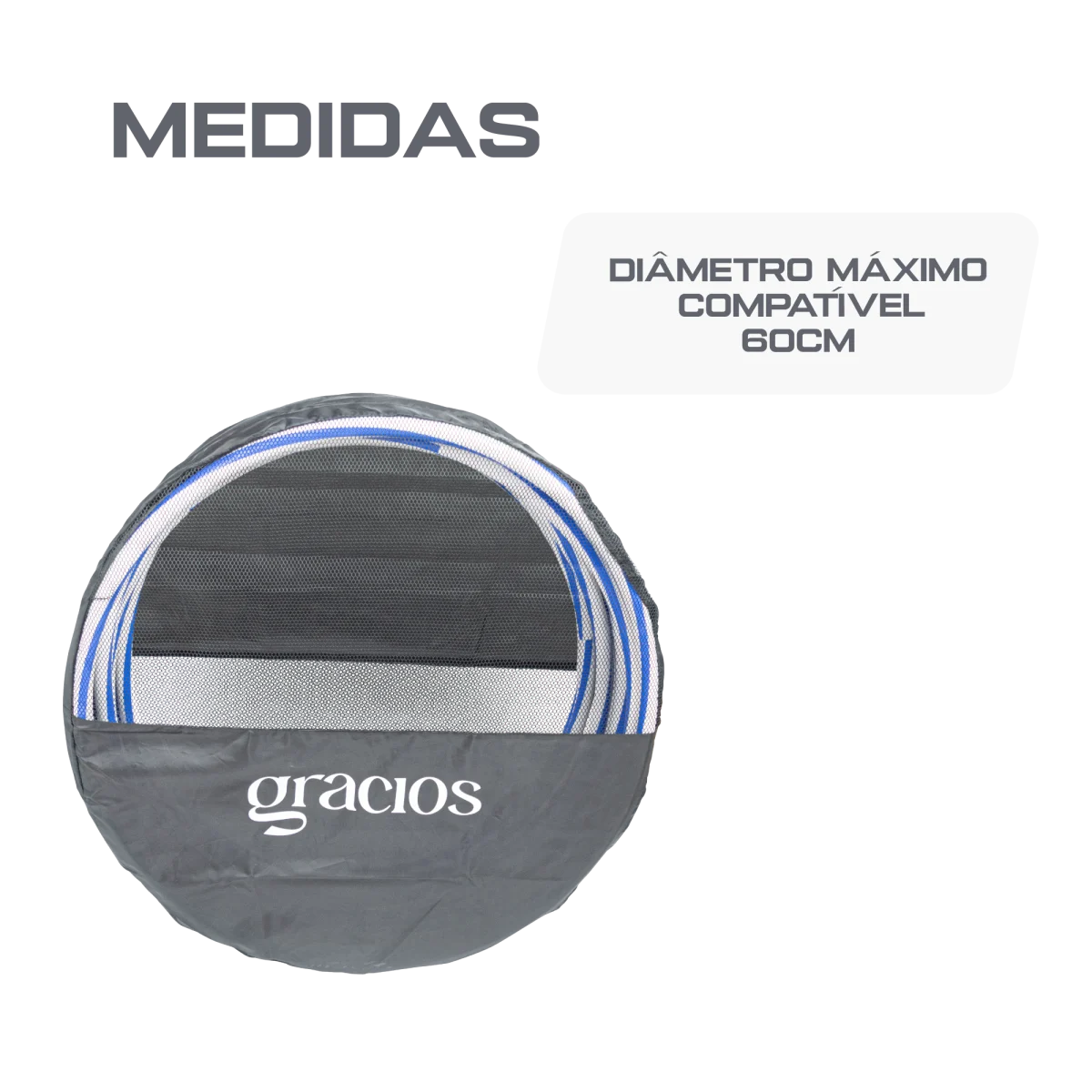 Bolsa para transporte de até 12 arcos bambolês de até 60cm Gracios